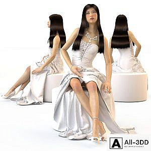 Wedding evening dress sitting Pauline model