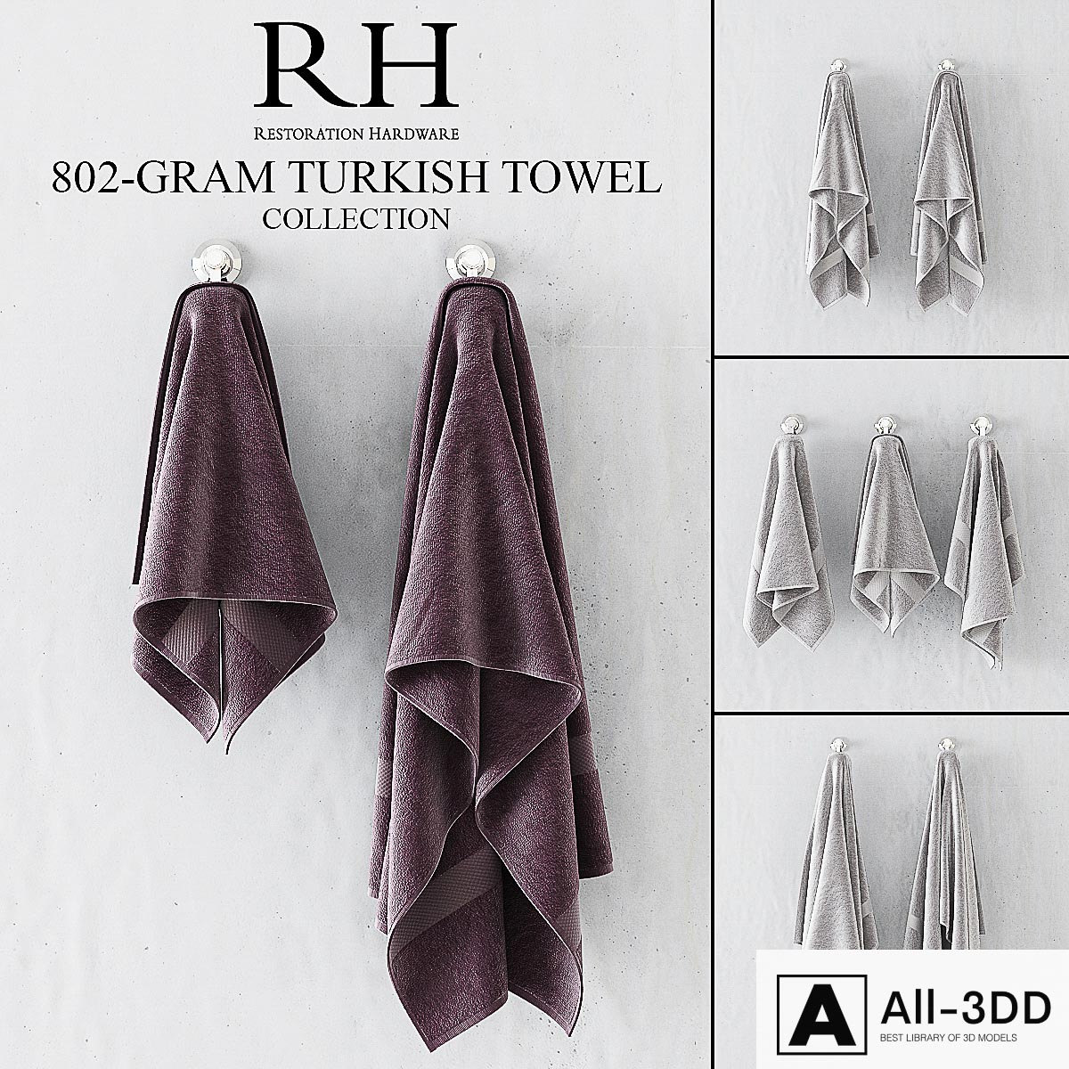 RH 802-GRAM TURKISH TOWEL COLLECTION modern interior 3D model RH 802-GRAM TURKISH TOWEL COLLECTION