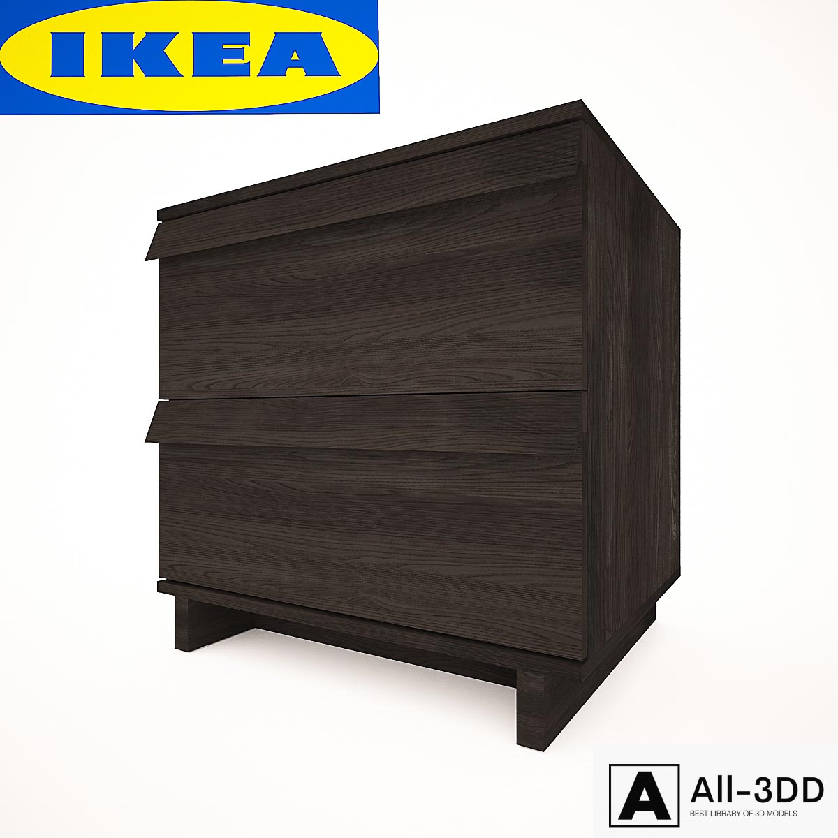 Bedside table IKEA OPPLAND modern interior 3D model Bedside table IKEA OPPLAND