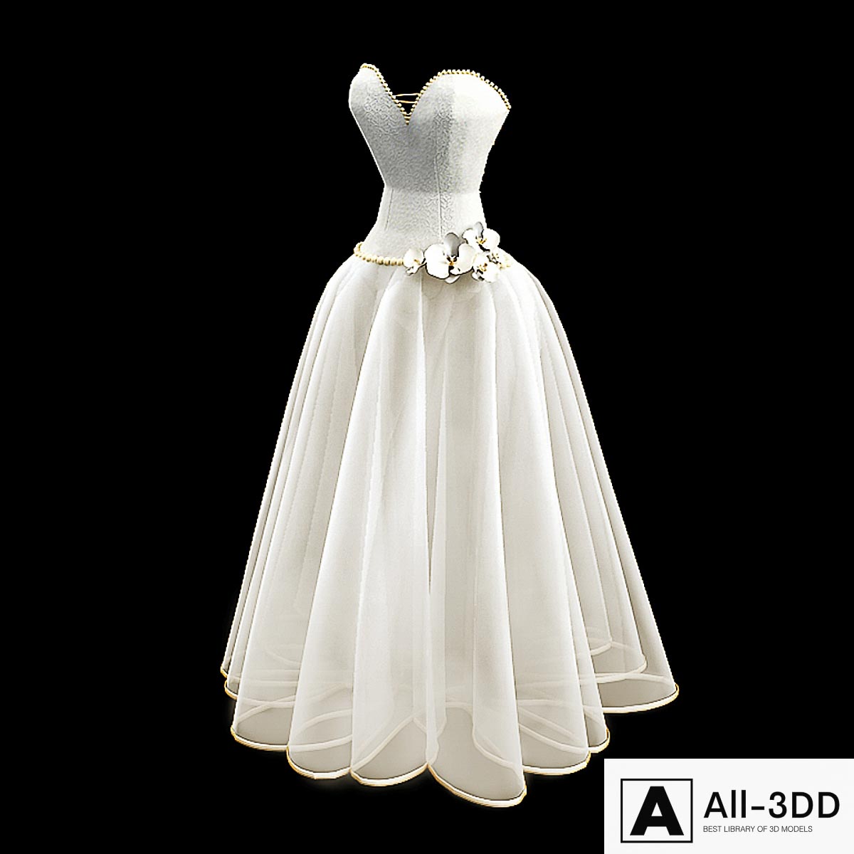 Wedding Dress modern interior 3D model Wedding Dress
