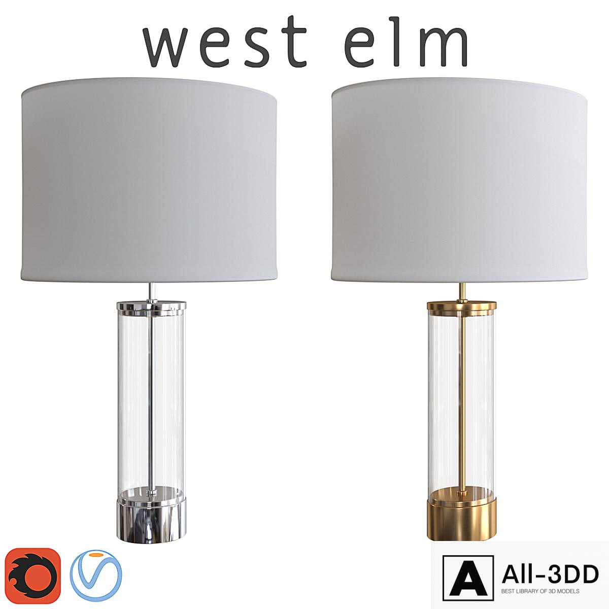 West Elm Acrylic Column modern interior 3D model West Elm Acrylic Column