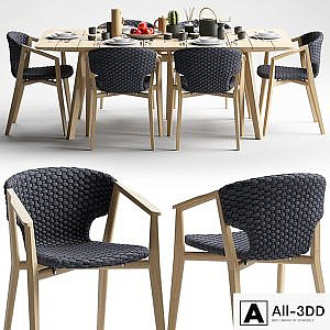 Ethimo Knit Dining Armchair and Dining Table