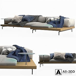 DOCK Sofa with chaise longue By B&B Italia
