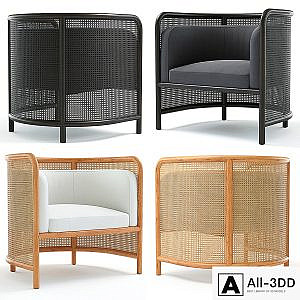 Crate & Barrel Fields Cane Back Accent chair