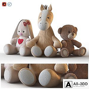 Three plush toys