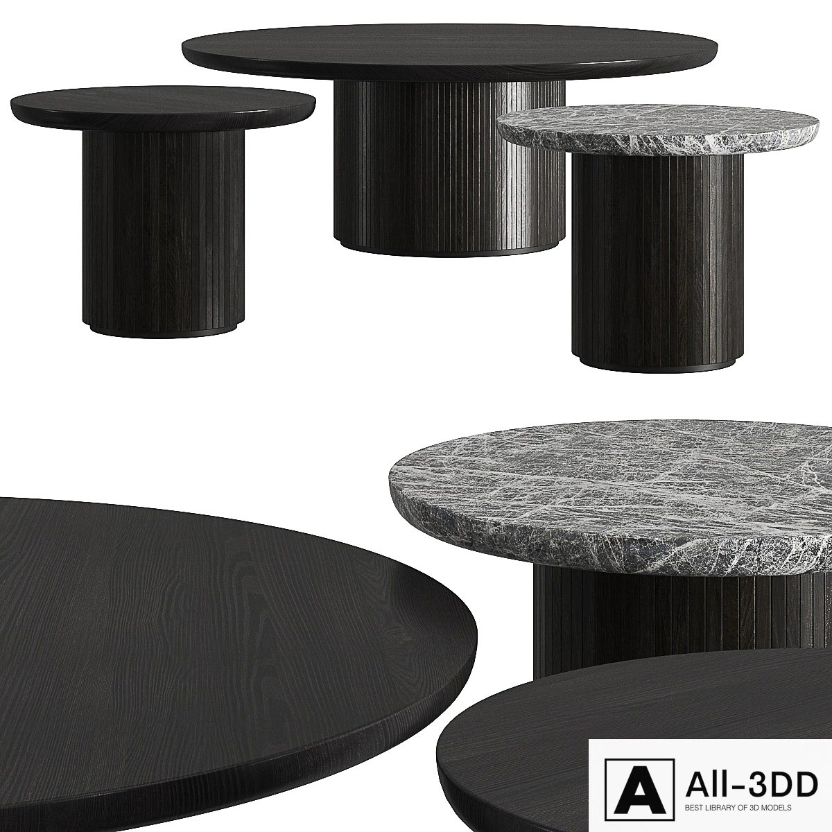 Gubi Moon Coffee Round Tables modern interior 3D model Gubi Moon Coffee Round Tables
