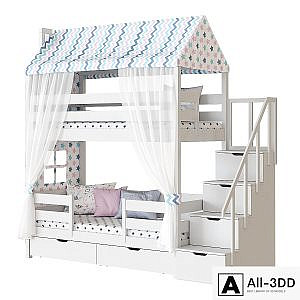 Children's 2-tiered bed house Madrid