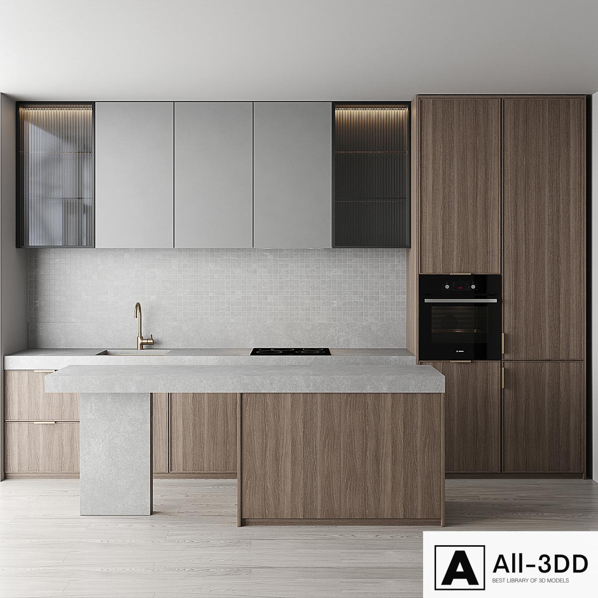 Kitchen set 10 modern interior 3D model Kitchen set 10