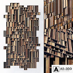 Rectangle wood panel rail n2 / Wooden rectangular panel from rails # 2
