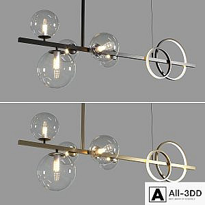 Artpad Modern European Glass Bubble Dining room Pendant Lights Black & gold