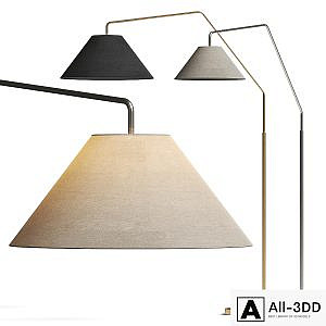 West Elm Sculptural Overarching Fabric Cone Floor Lamps