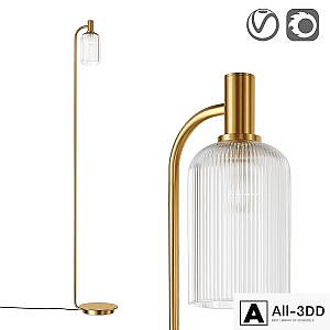 Brass and cut glass floor lamp, Bogota