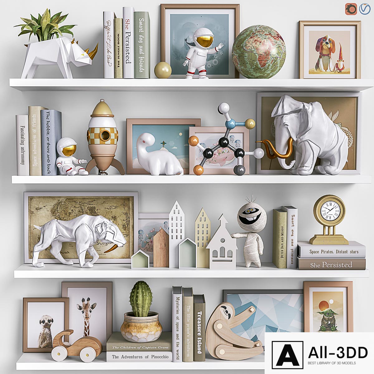 Toys and furniture set 116 modern interior 3D model Toys and furniture set 116