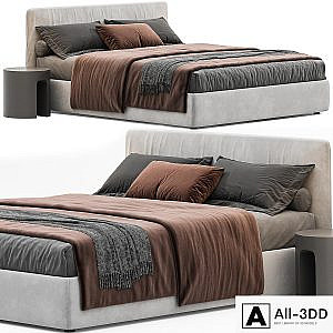 Upholstered Double Bed_bolzan Letti