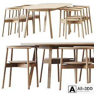 Triangle Leg Table by Hay and Mars Armchair by Branca Lisboa