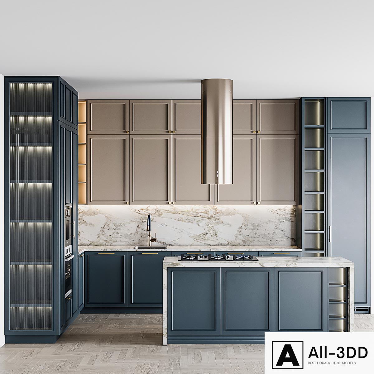 kitchen Neoclassic145 modern interior 3D model kitchen Neoclassic145