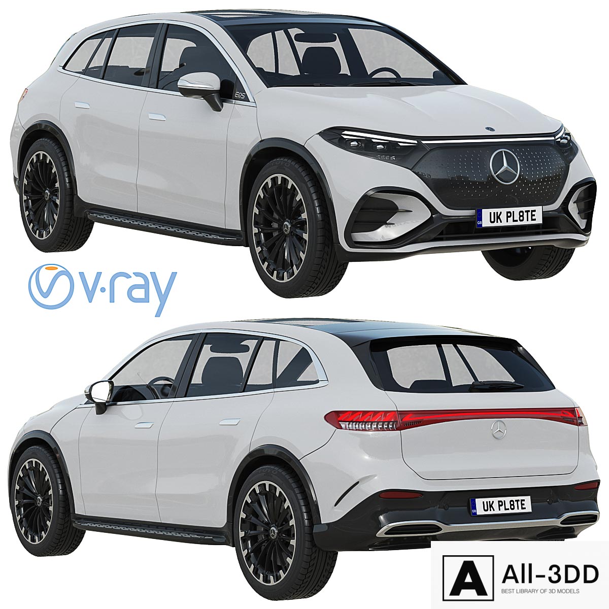 Mercedes-Benz EQS SUV 2023 modern interior 3D model Mercedes-Benz EQS SUV 2023
