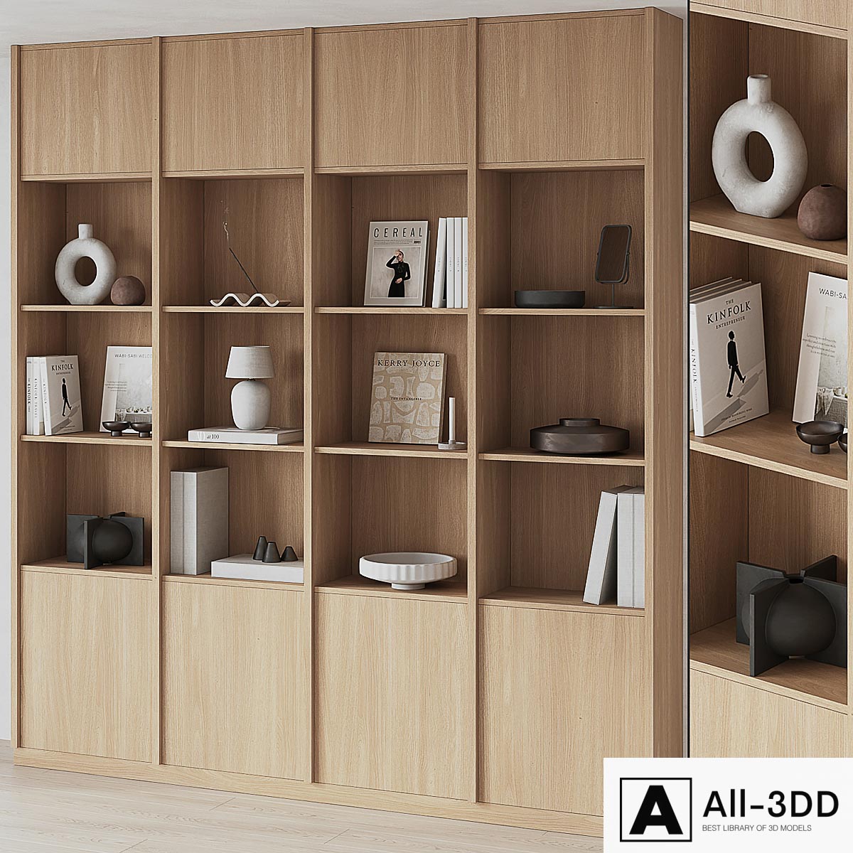 Big Bookcase with Modern Decor modern interior 3D model Big Bookcase with Modern Decor