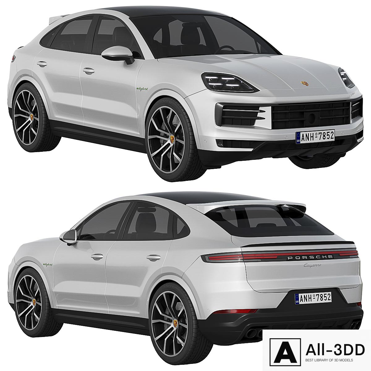 Porsche Cayenne E-Hybrid Coupé 2024 modern interior 3D model Porsche Cayenne E-Hybrid Coupé 2024
