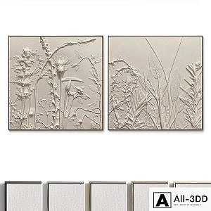 Plaster two square photo frames D-176