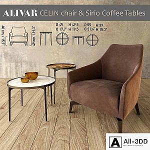 Alivar Celin chair Sirio coffe tables