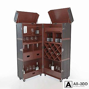 Closet-suitcase bar "Colonial" (Colonial)