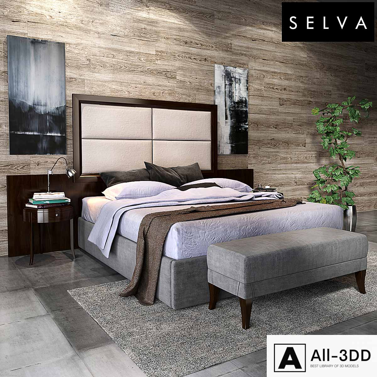Selva Hospitality Bedroom modern interior 3D model Selva Hospitality Bedroom