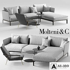 Molteni Chelsea sofa, Molteni d153 armchair