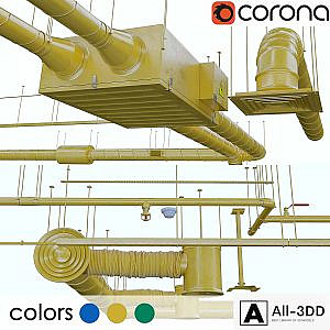 Ventilation, fire pipes, cable hangers