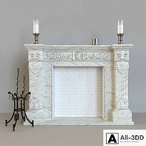Classic fireplace made of marble K-084 Provence