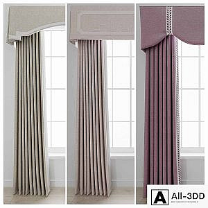 Set of curtains with a lambrequin
