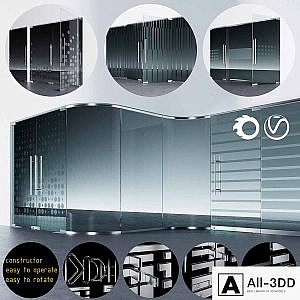 Swinging pendulum glass doors for office and home 2 _ corona - vray
