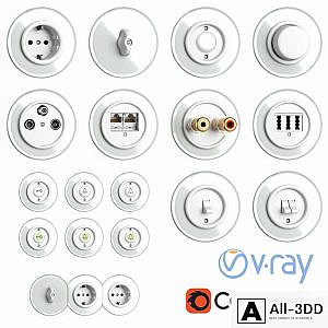 Switches and sockets THPG Duroplast Glass Covering