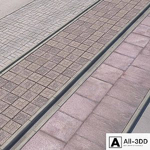 3 variants of pavement with road set_3