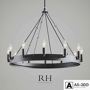 CAMINO VINTAGE CANDELABRA / FILAMENT ROUND CHANDELIER IRON