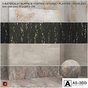 4 materials (seamless) - stone, plaster - set 5