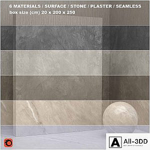 6 materials (seamless) - stone, plaster - set 22