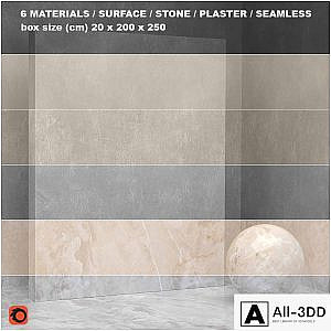 6 materials (seamless) - stone, plaster - set 23