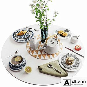Set of dishes in Scandinavian style