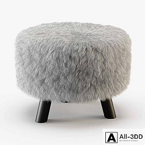 Keomi Flokati Ottoman