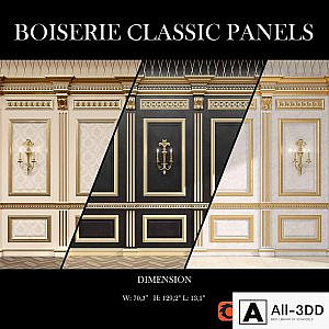 Boiserie classic panels and Decorative Crafts Wood Sconce - 1850