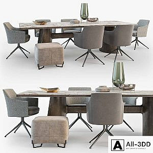 Poliform Kensington table Stanford chair set_01