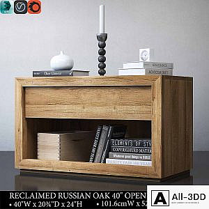 RECLAIMED RUSSIAN OAK 40in OPEN NIGHTSTAND