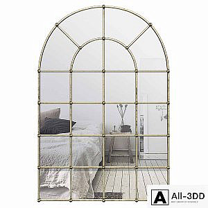 Metal Arch Window Wall Mirror OAWY8570