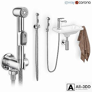 Hygienic shower with washbasin Ravak