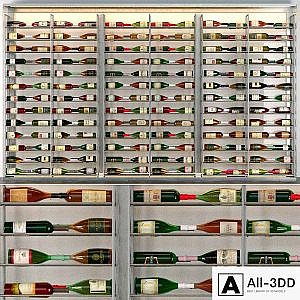 Refrigerator in a liquor store with a collection of wine. Alcohol 3