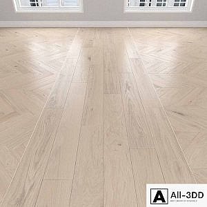 Parquet Oak light, 3 types: herringbone, linear, chevron.