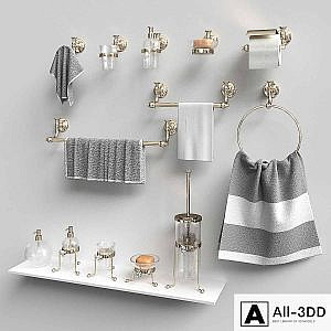 A set of bathroom accessories Brilla Gold Gaia Mobili