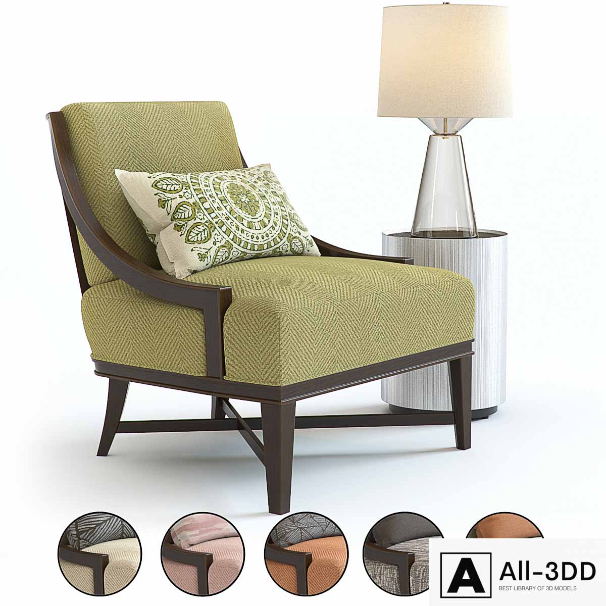 Baker Nob Hill Lounge Chair modern interior 3D model Baker Nob Hill Lounge Chair