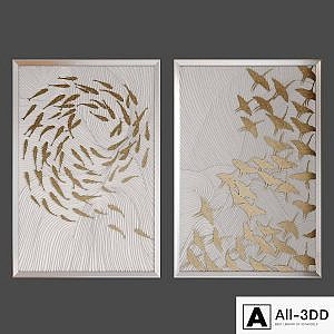 Robat's School of Fish and Robat's Birds in Flight Wall Art John-Richard Collection